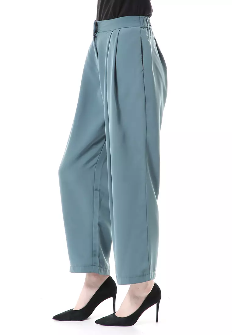 Dash Cullote Pants Bawahan Wanita High Quality - Teal Green
