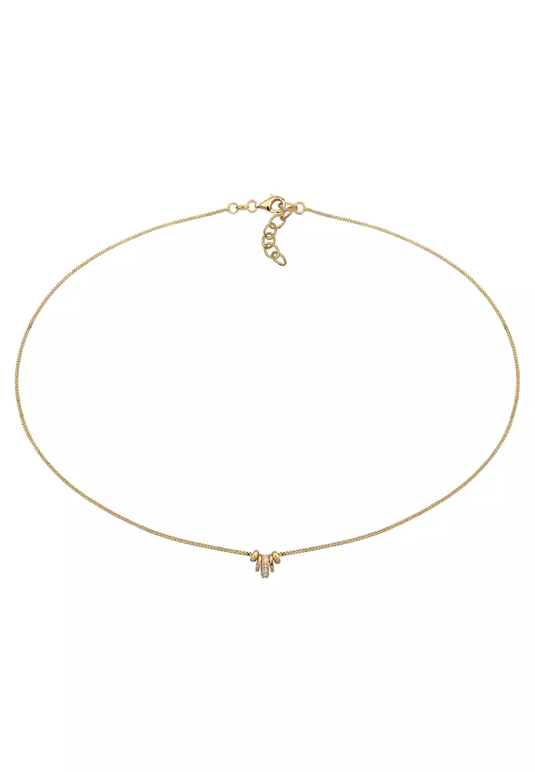 Necklace Choker Stone Link Chain Crystals Gold Plated Embellished with Crystals by Swarovski®