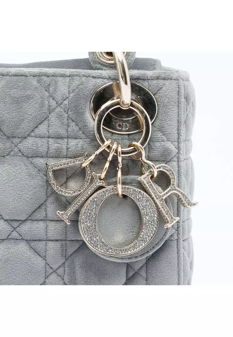 Pre-Loved Dior Mini Velvet Cannage Lady Dior