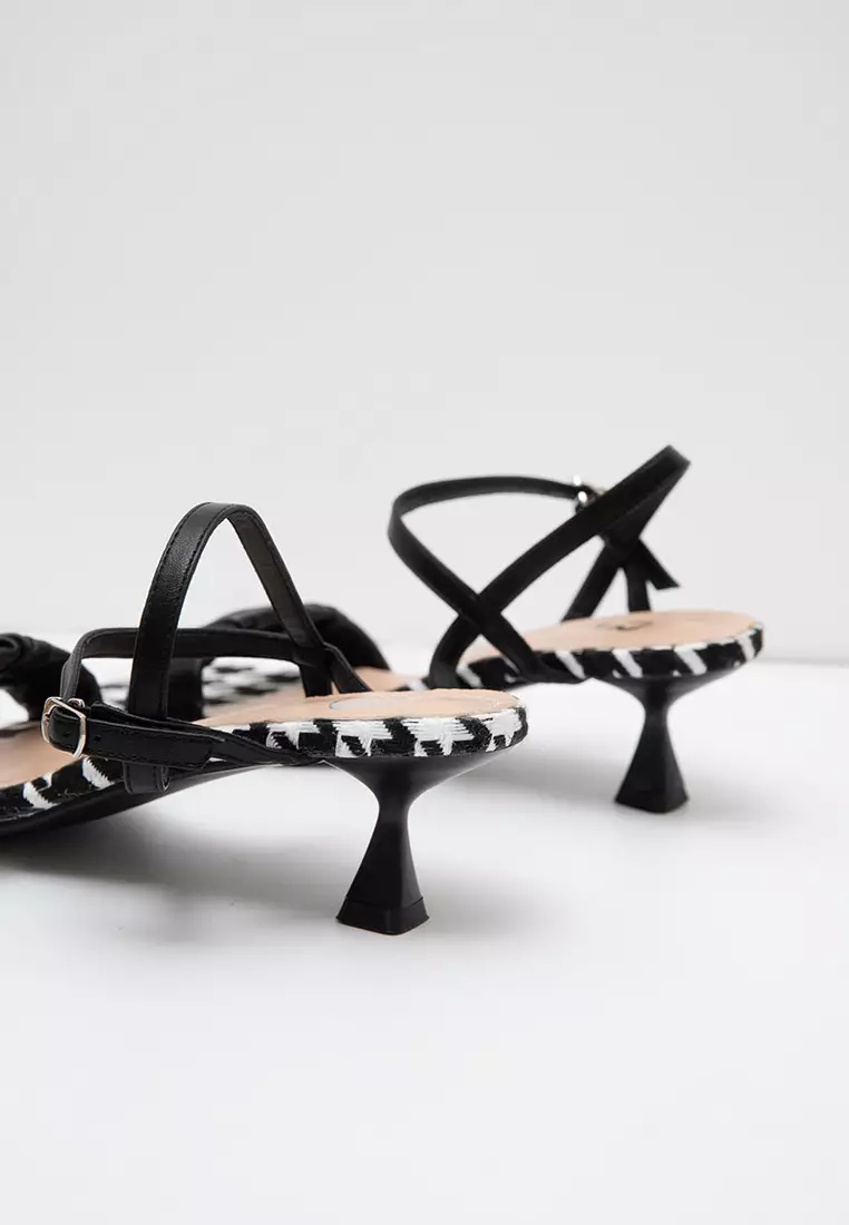 Leatira Checkered Heels Black