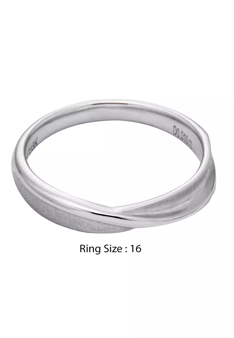 LITZ 18K 白金鑽石戒指 YM-BR1045C