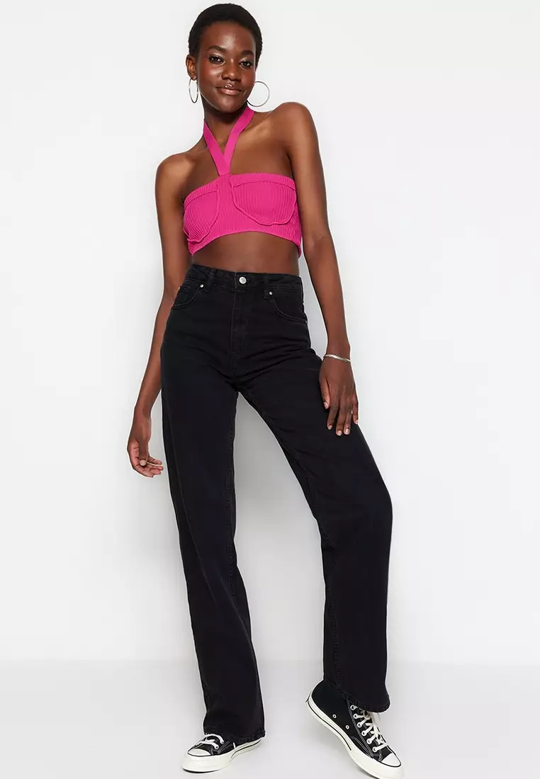 Buy Trendyol High Waist Jeans Online | ZALORA Malaysia