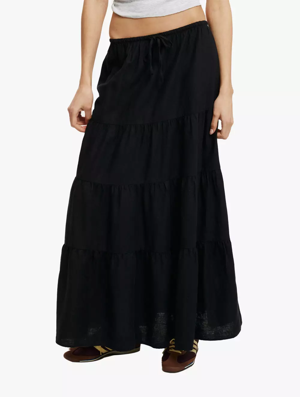 Cotton On -  Pakaian Wanita  - Haven Tiered Maxi Skirt - Black