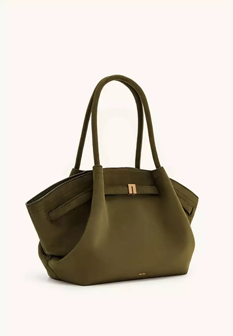 Hana Medium Faux Suede Tote Bag - Olive