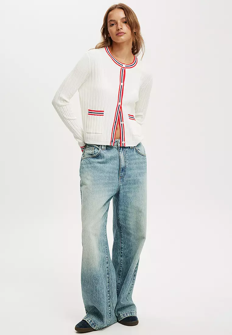 Knit Rib Button Cardigan