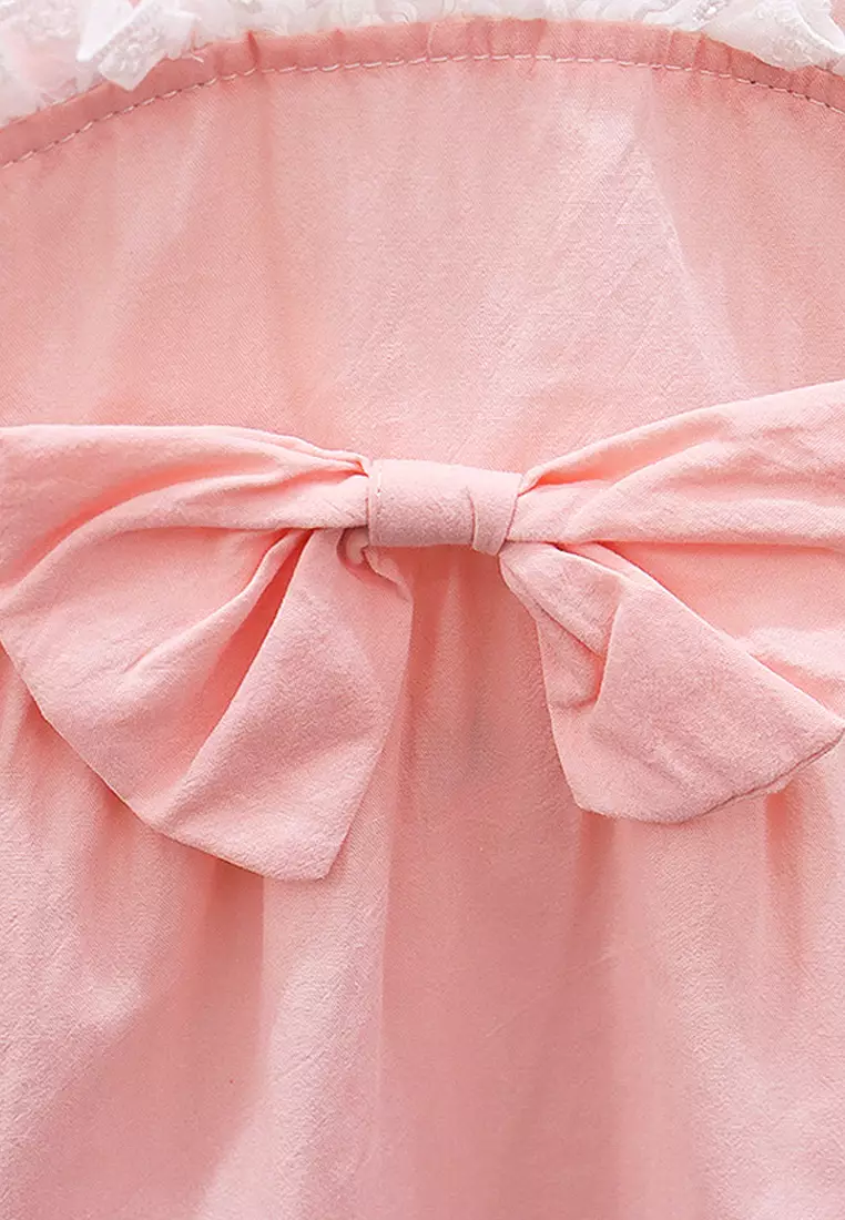 Dress Bayi Anak Perempuan Lengan Pendek Polka Rabbit Korean Style Import 4340 Venrz Pink