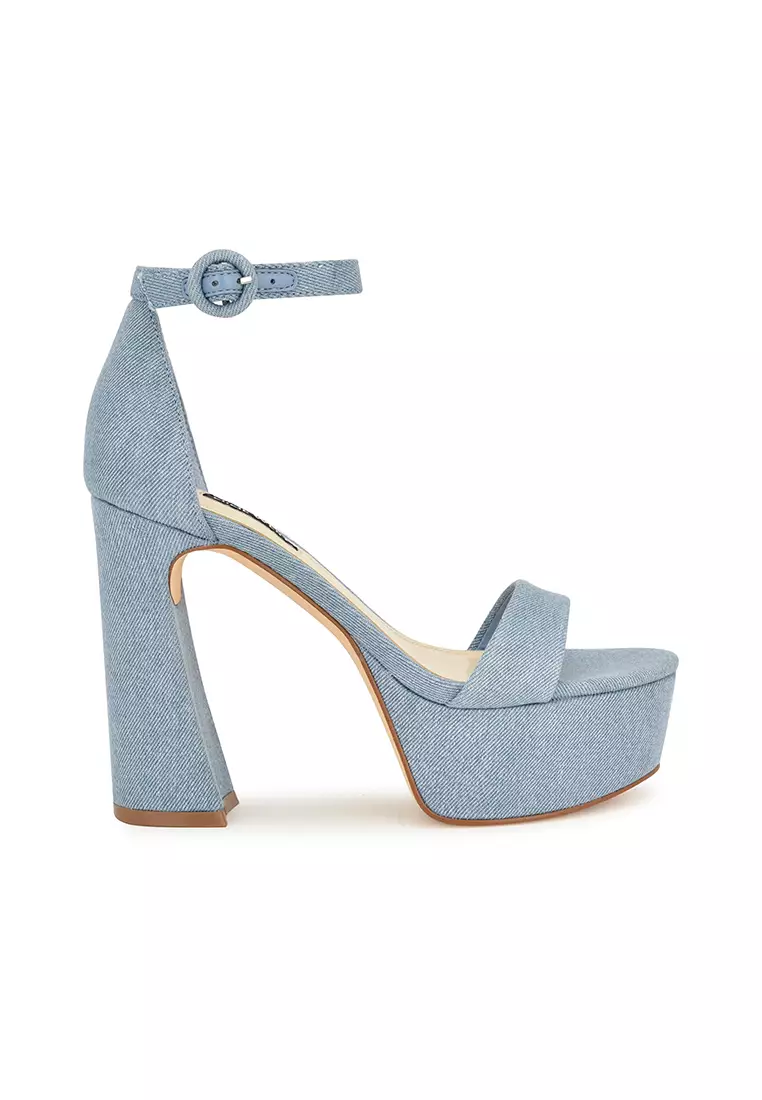 Discount on Nine West  shoes - SKU: Ivana Ankle Strap Sandals Light Blue