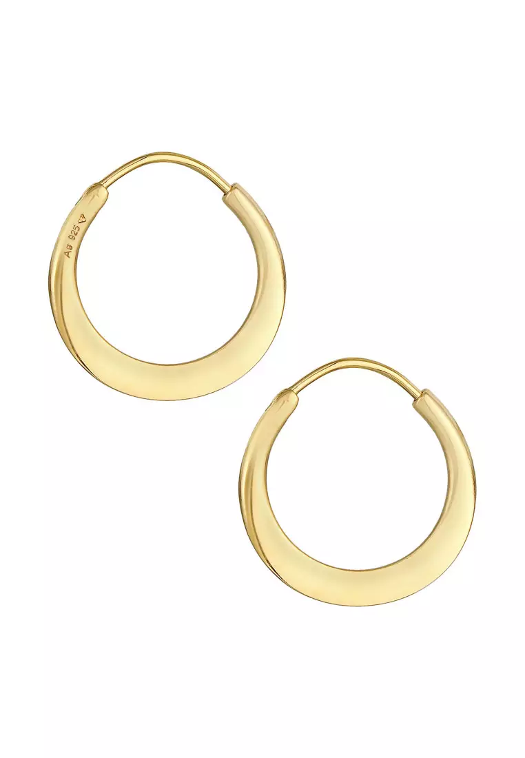 Anting Perhiasan Perak 925 Wanita Creole Basic Gold Plated