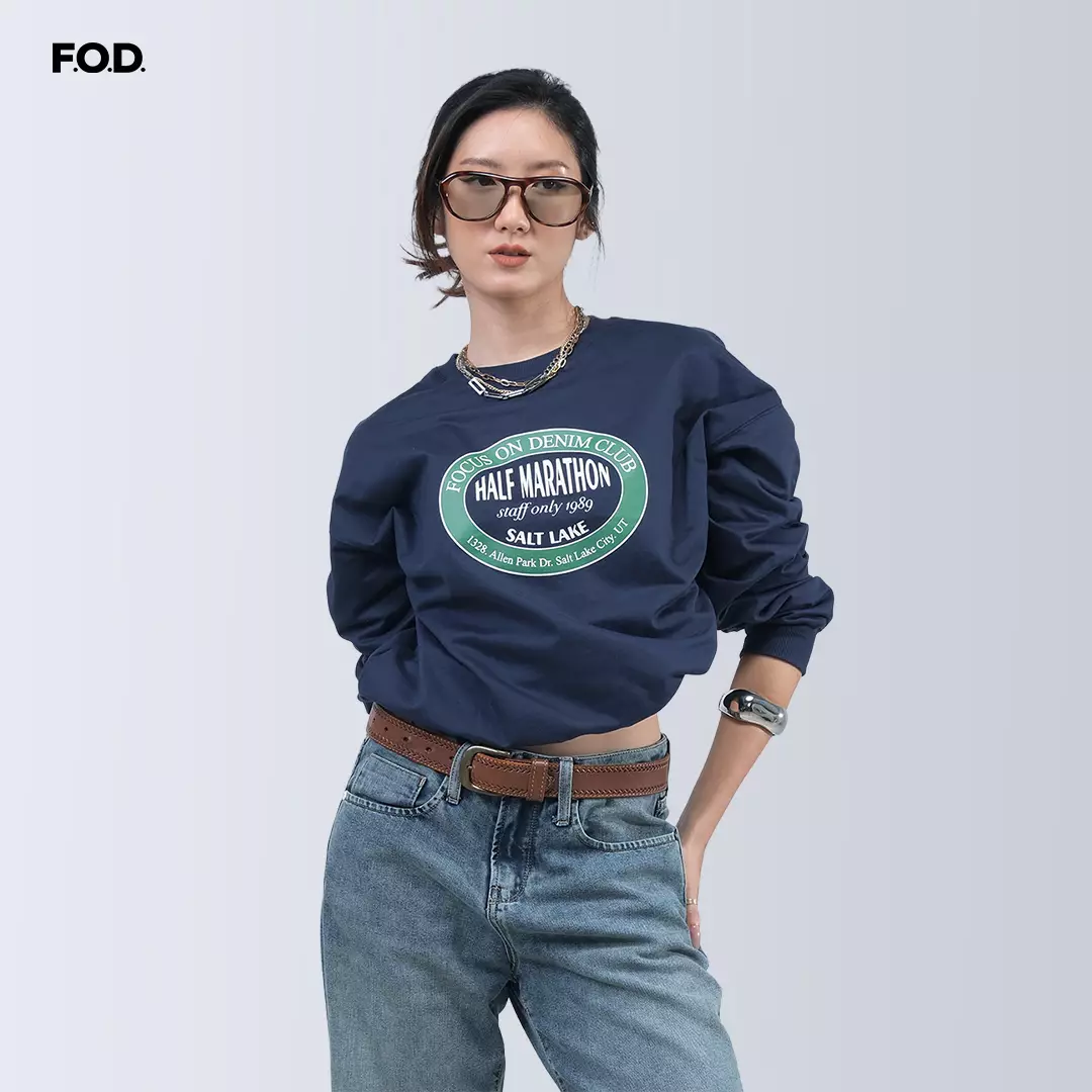 Sweater Wanita Half Marathon Navy