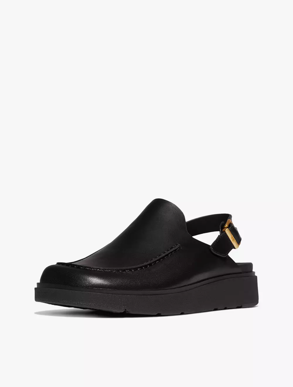 Fitflop Gen-FF Leather Back-Strap Moc Mules - All Black