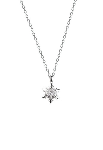 ZITIQUE silver Women's Korean Style Snow Flower Necklace - Silver 4EFBEAC1B28341GS_1