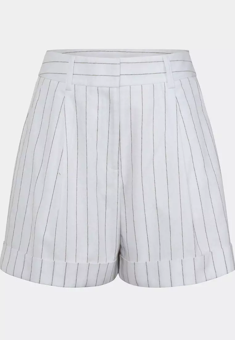 Ria Stripe Cotton Blend Shorts