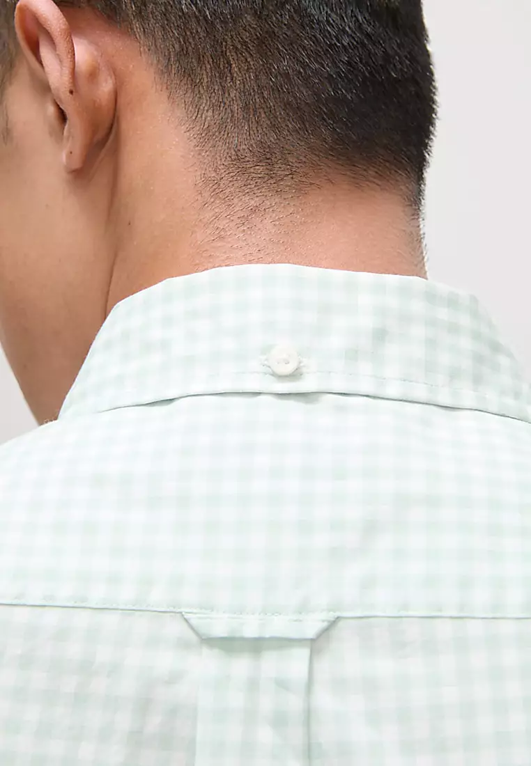 Cotton Rich Gingham Check Oxford Shirt