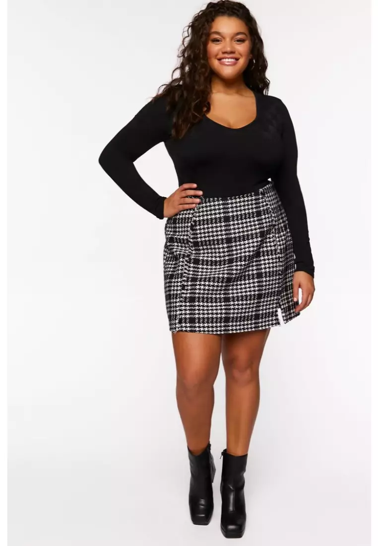 Buy FOREVER 21 Plus Size Houndstooth Mini Skirt 2024 Online