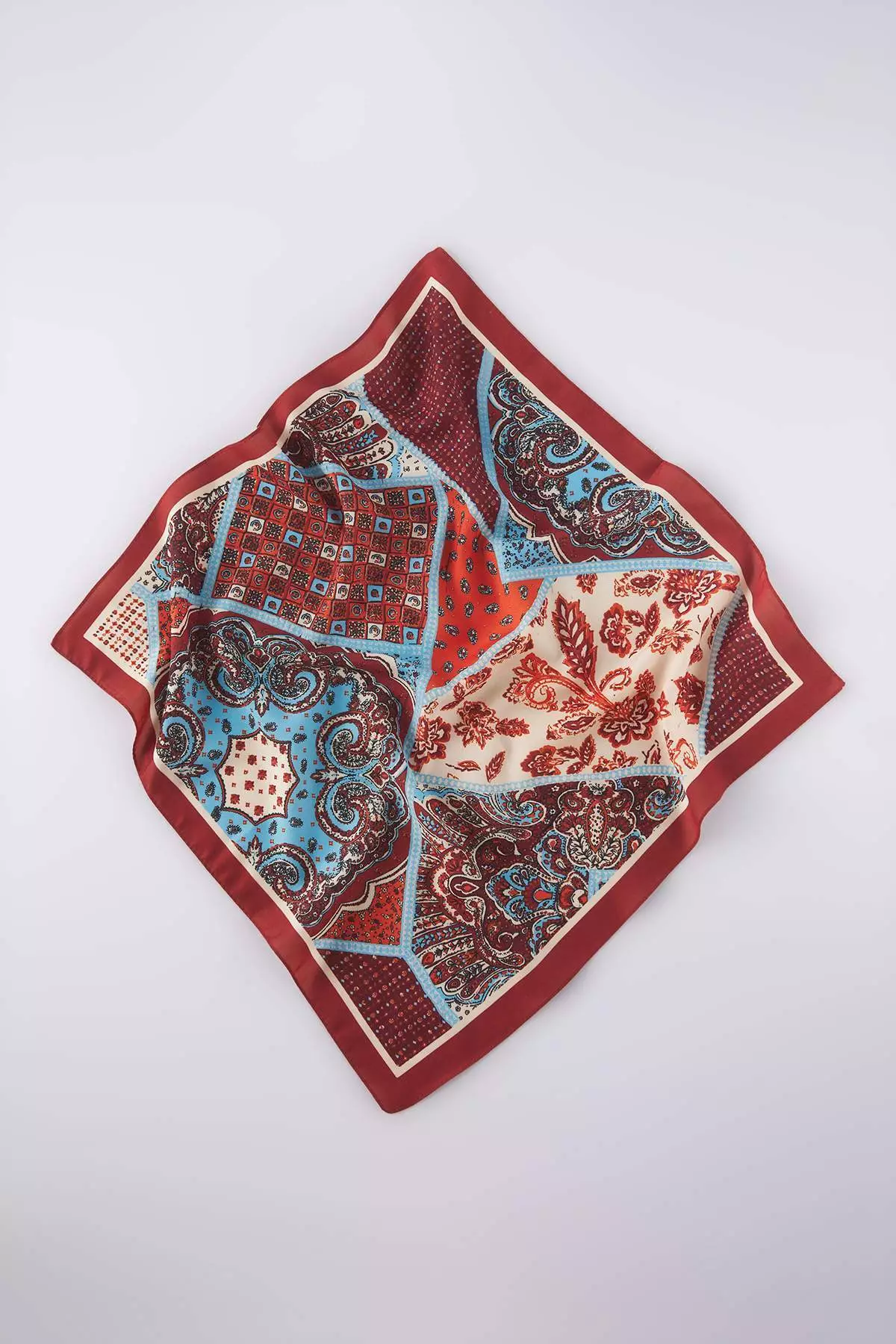 Red Patterned 50*50cm 2-Pack Scarf Accessory