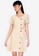 ZALORA BASICS beige V Neck Button Down Fit and Flare Dress FF480AAD997C4CGS_1