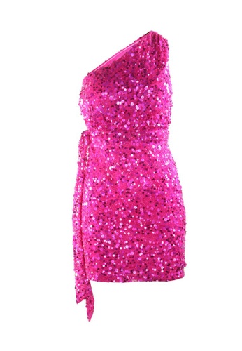 Aidan Mattox pink aidan mattox One Shoulder Sequined Dress 9042AAA526403EGS_1