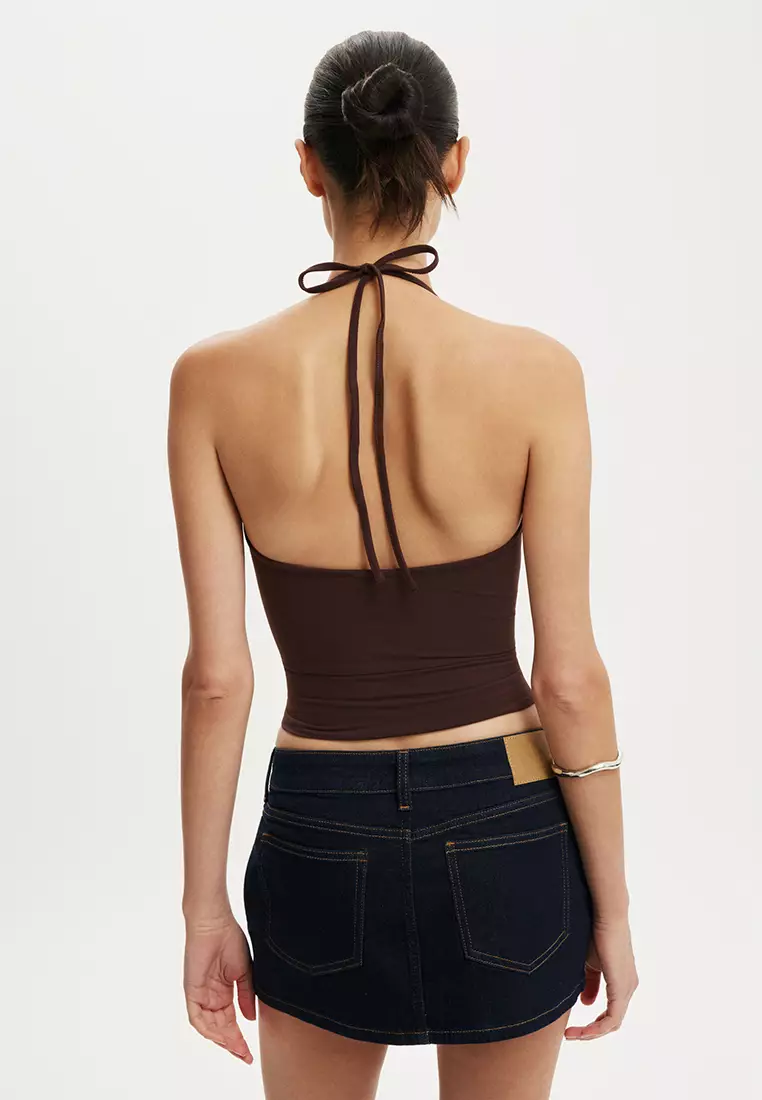 Micro Low Denim Skirt