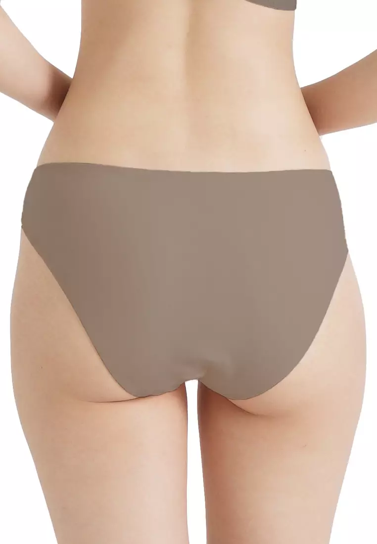 Antibacterial 2 pcs Maternity Seamless Panties  (1 Black + 1 Khaki Grey In a Pack)