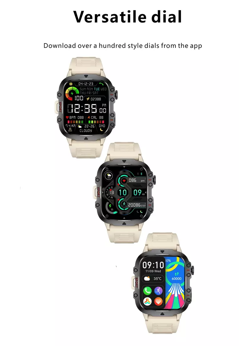 Value Deal - Unisex Smart Watch + EGLANTINE PRO 5S MINI (TWS) Wireless Earphones - Black -  Watch with Bluetooth Call - 1.96 Inch HD Screen 240x282 - Android/IOS - 3ATM Waterproof - Blood Pressure Monitoring - Rubber Strap