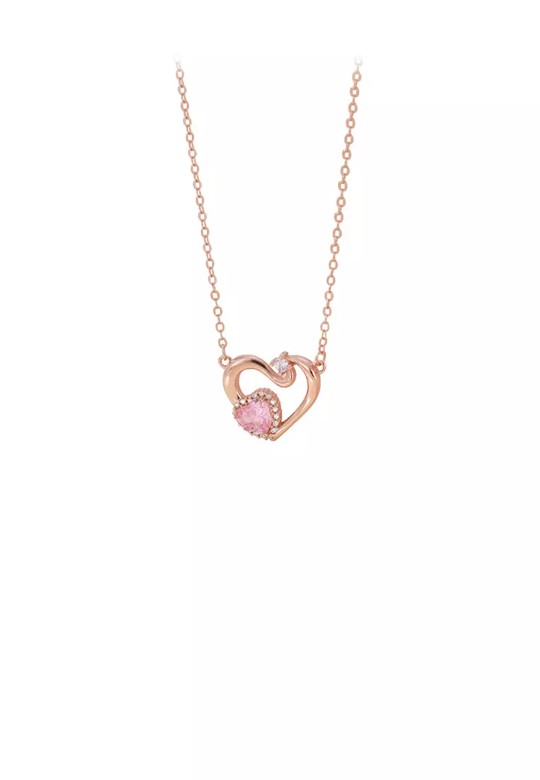 Gold sales pink necklace