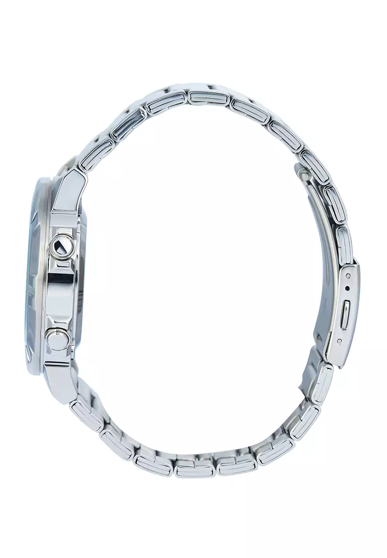 Casio - Jam Tangan Analog Digital Pria - Silver Black Dial - Stainless Steel - AMW-870D-1AV