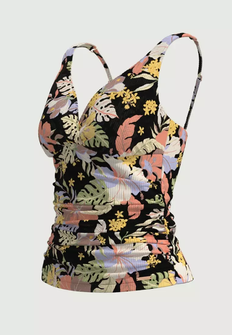 Daydream Black Plus Cup Cross Front Tankini