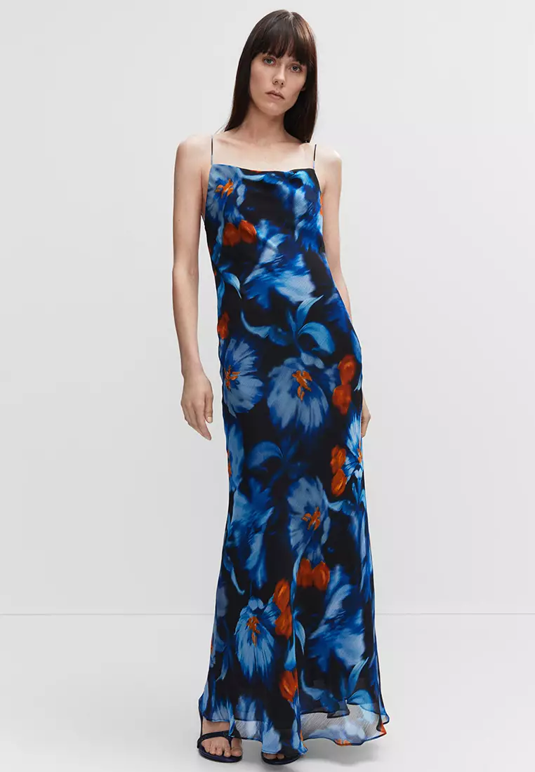 Mango floral chiffon dress shop