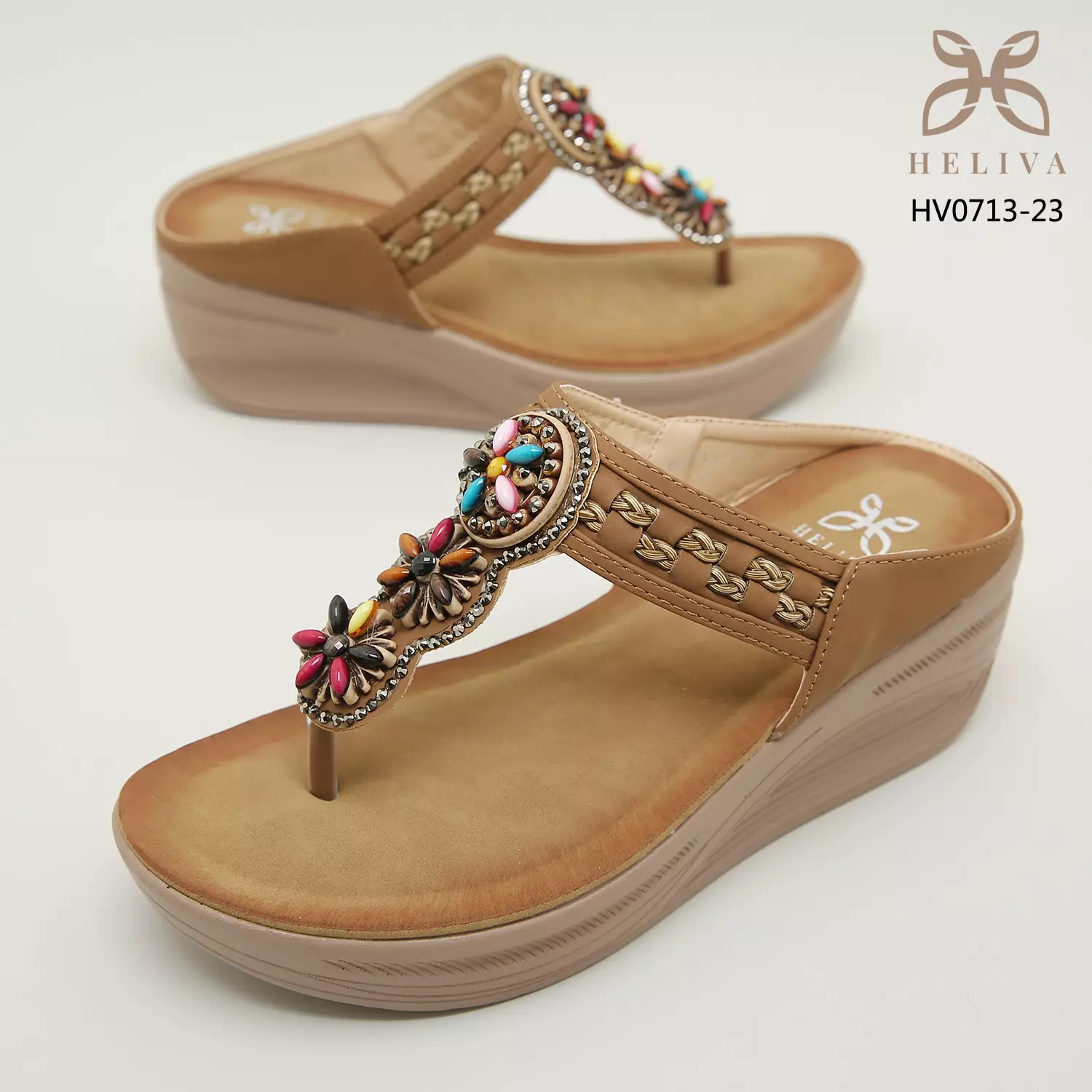 Heliva Adela Sandal Wedges Suede Accessories Jewerly