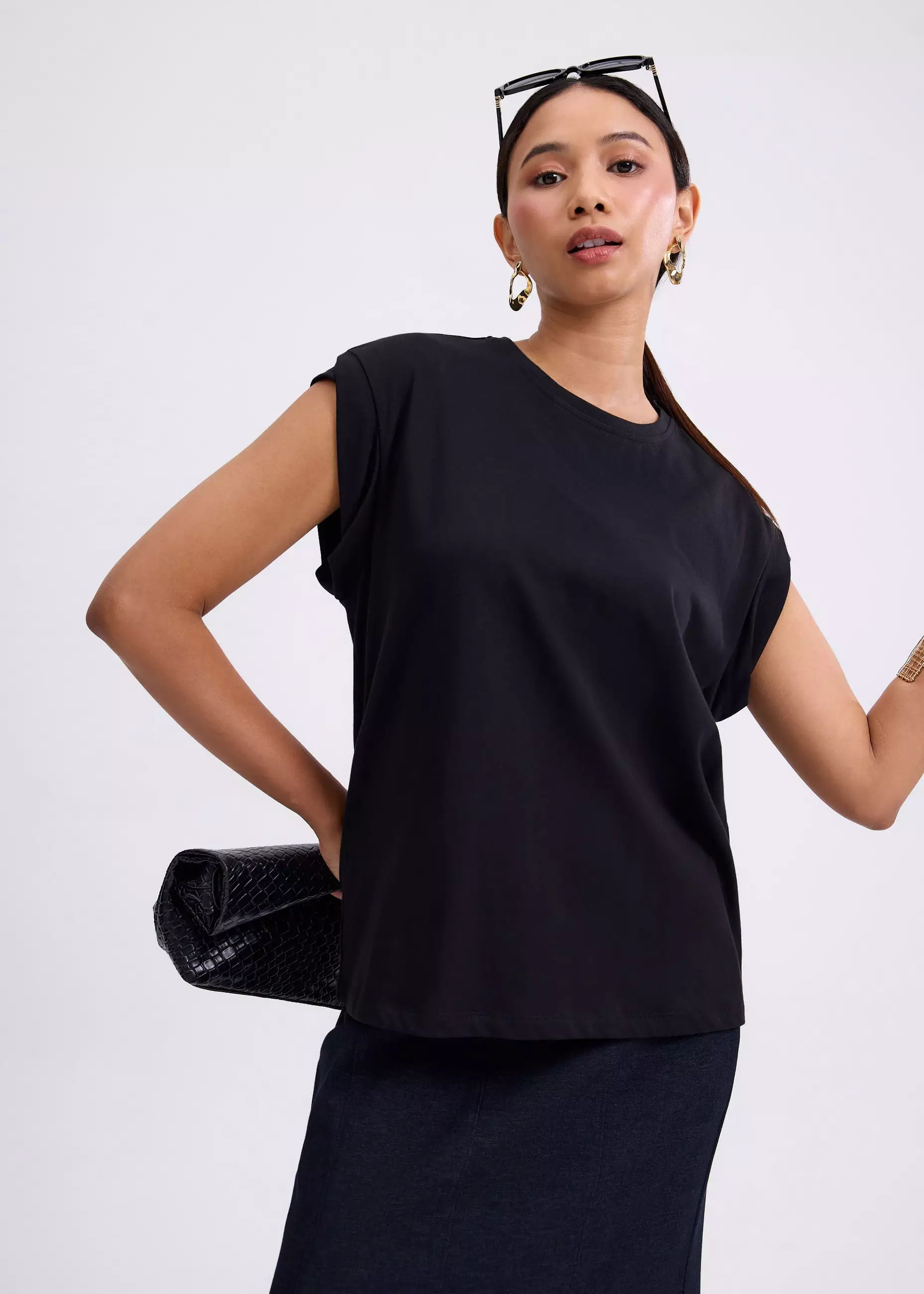 Atasan Wanita - Gia Relaxed Jersey Muscle Tee