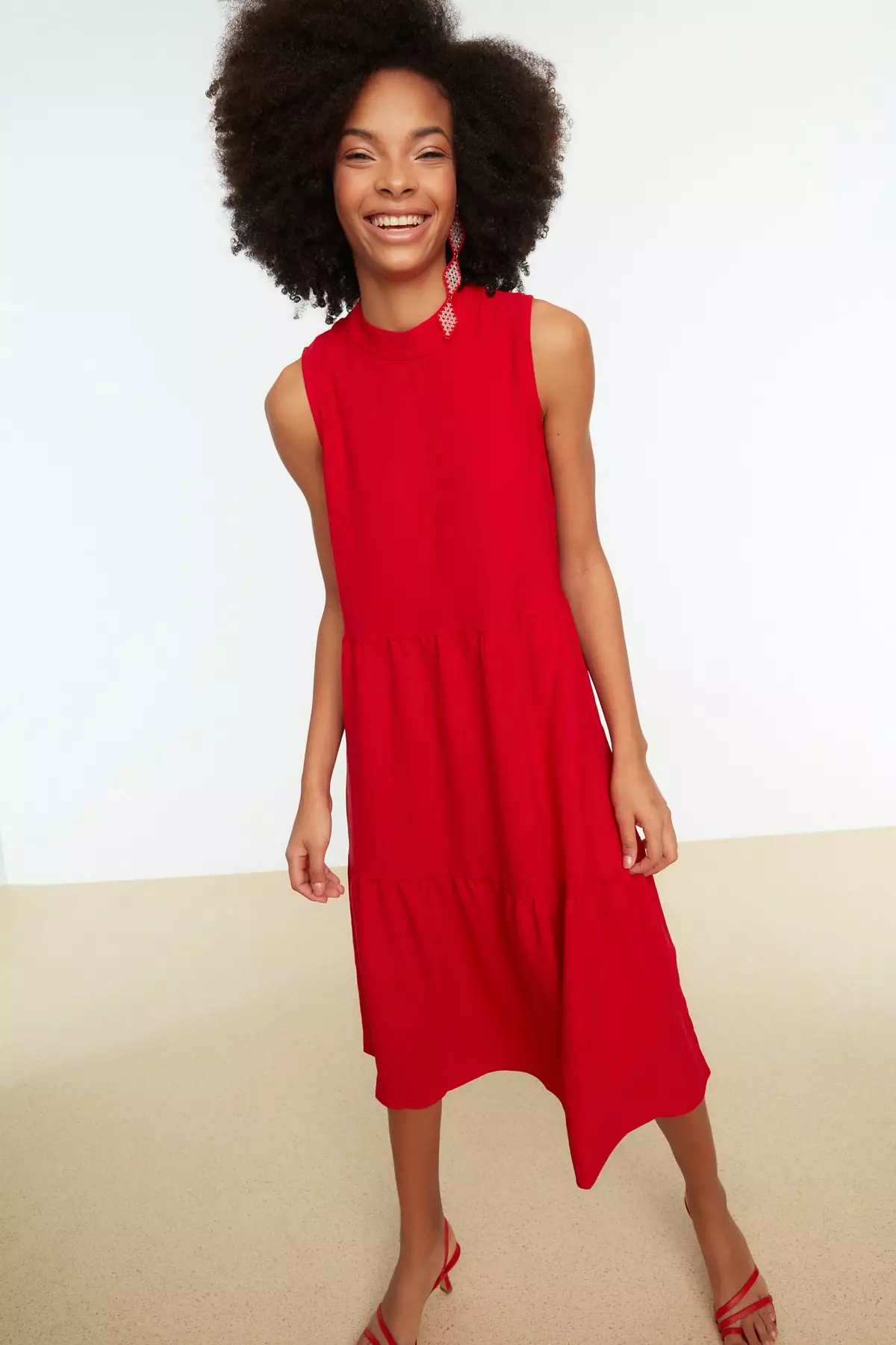 Vestito Donna Trendyol Con Colletto Alto | Morbido E Confortevole In 96% Poliestere E 4% Elastan | Taglie Dalla S/36 | Perfetto Per Ogni Occasione
