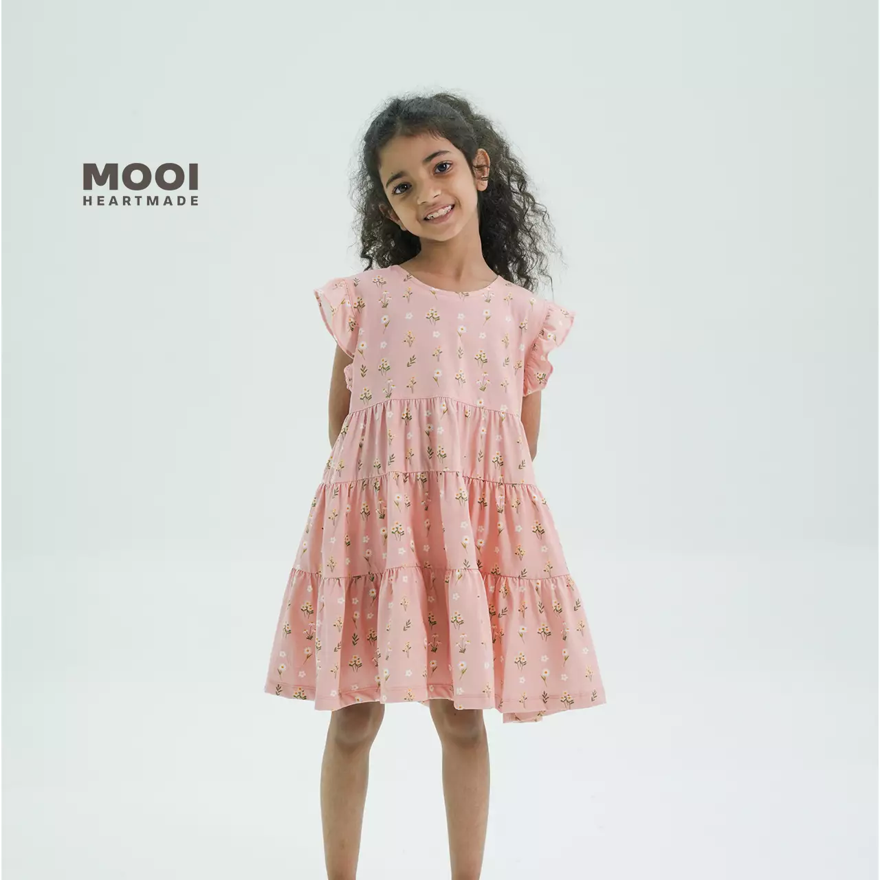 Mooi Dress Anak Perempuan Emily Ruffle Dress - White