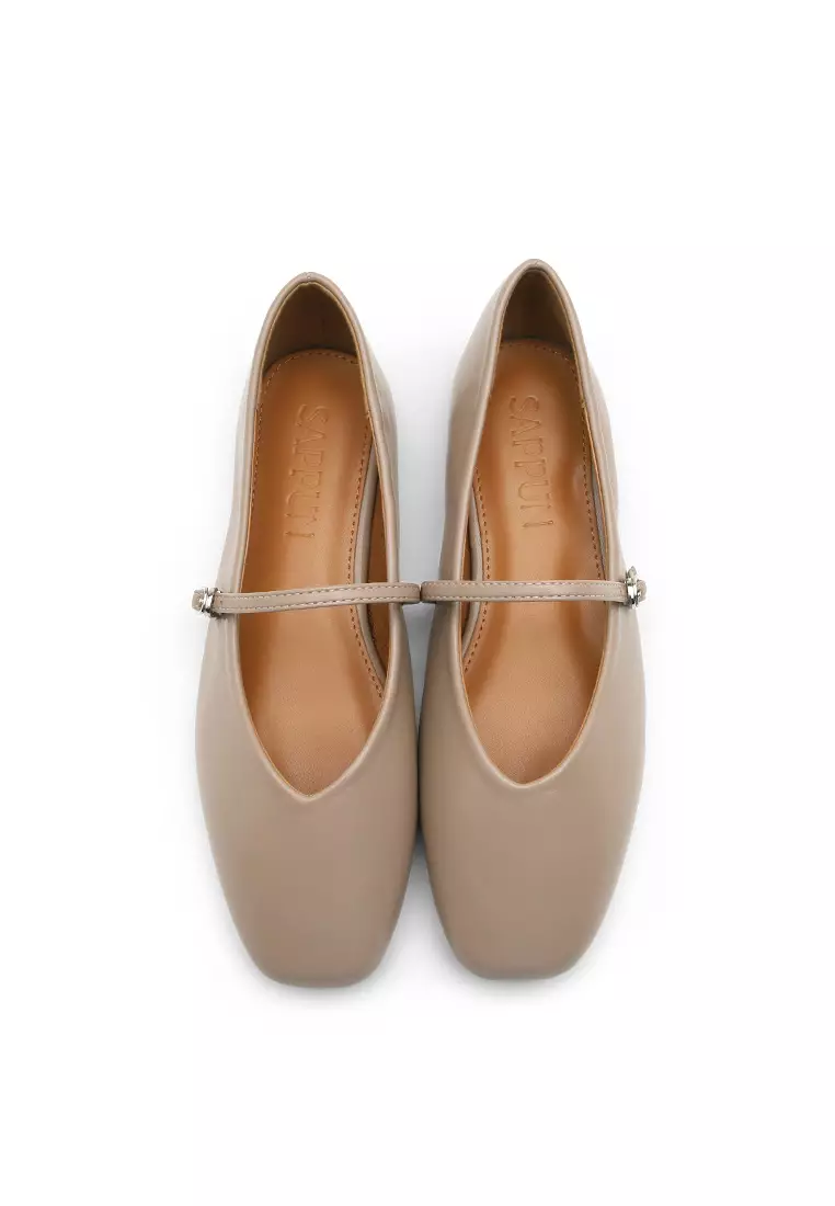 Honeydew Maryjane Flats (1cm) - Beige