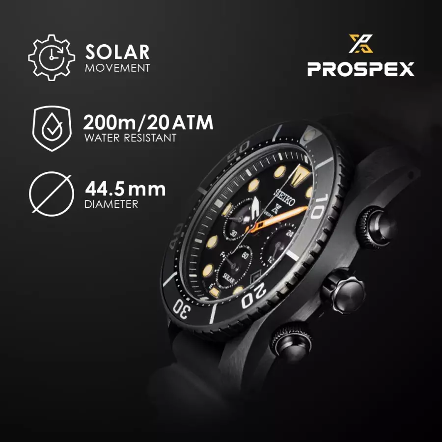 Seiko SSC761J1 Hitam Karet Hitam Cowok