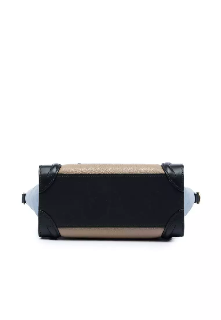 Pre-Loved Celine Nano Tricolor Leather Luggage Tote