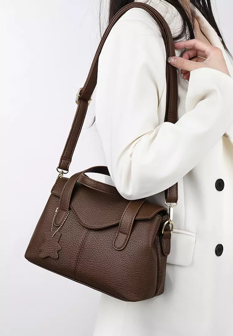 Faux Leather Three Way Flap Handbag JW HD-2834