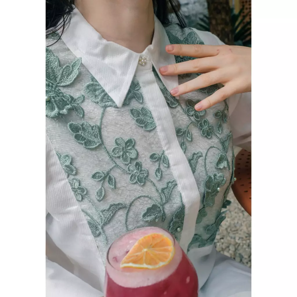 Urban Exchange Miranda Green Shirt - Atasan Tunik Kemeja Hijau Warna Green