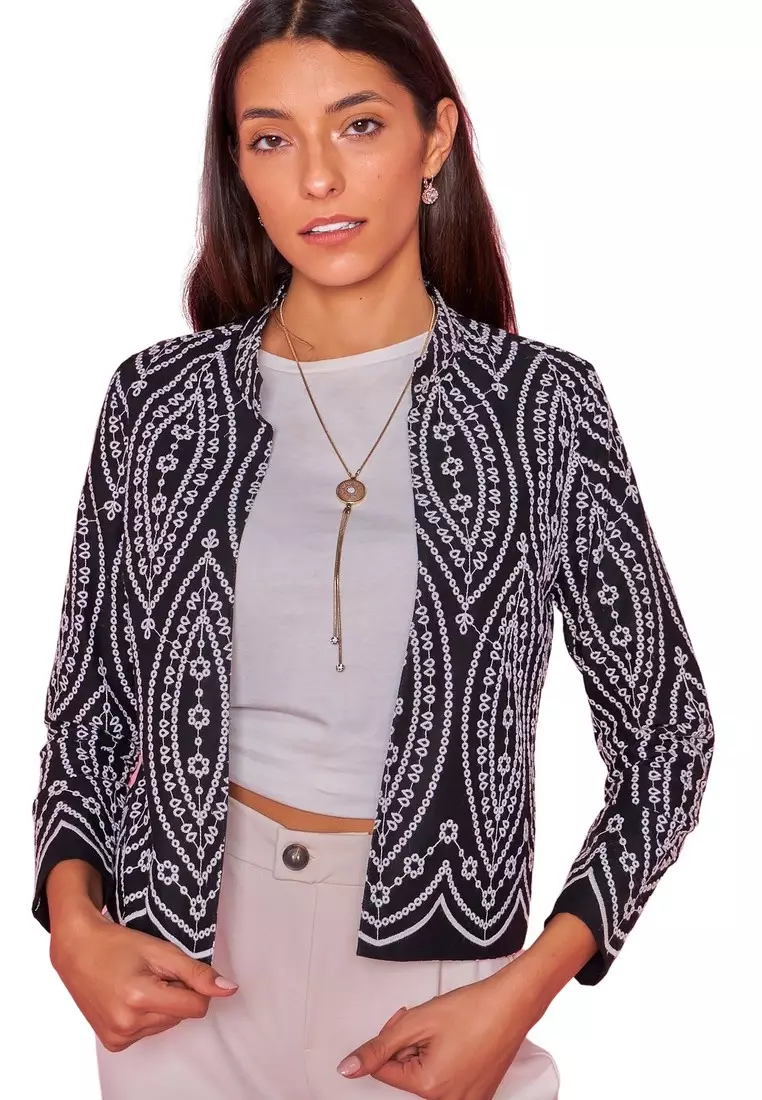 Red open sales front blazer