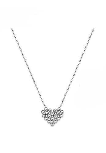 YOUNIQ silver YOUNIQ MERIS Silver Titanium Steel Dot Heart Shape Necklace 0912DACB3C9C2EGS_1