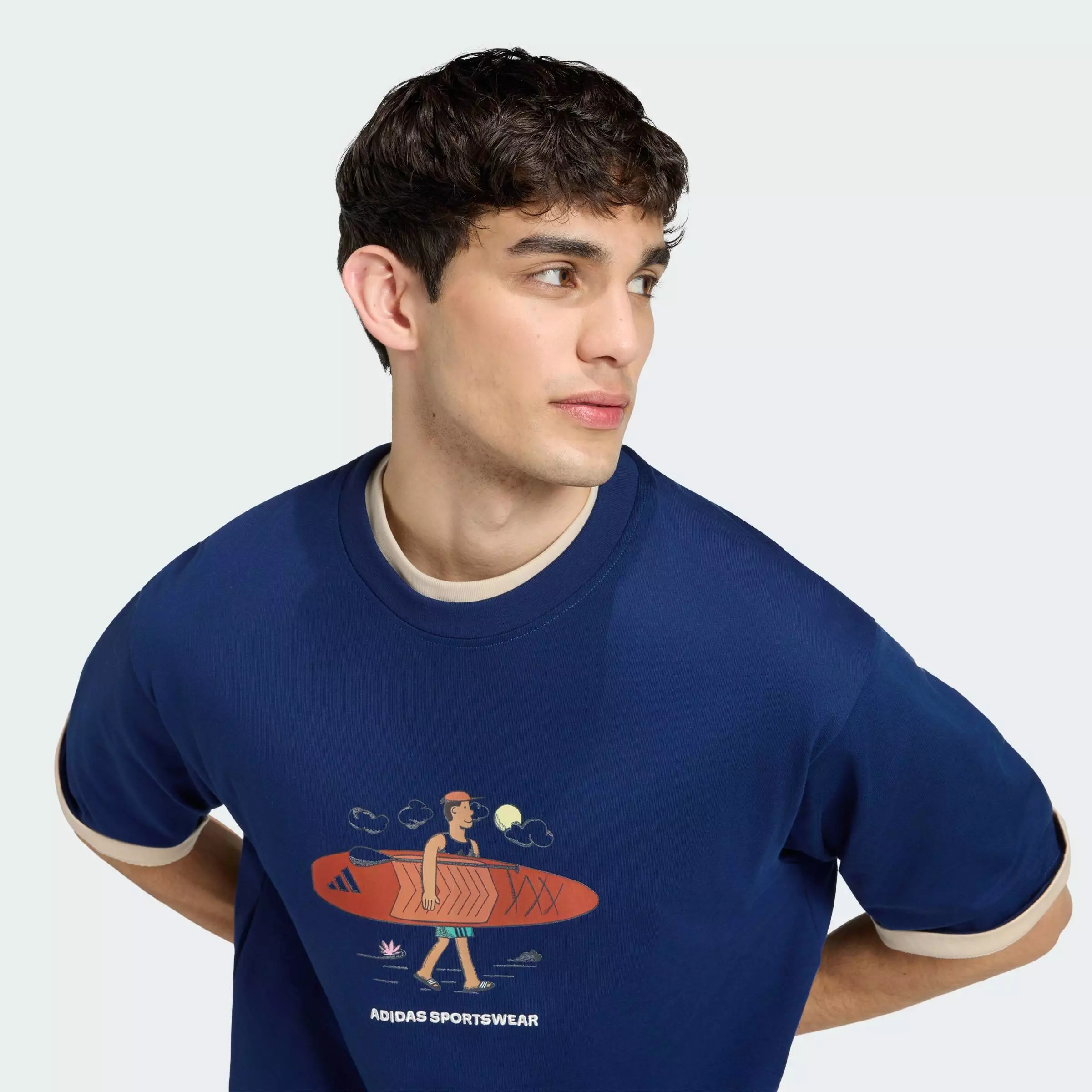 Lifestyle DOODLE STAND-UP PADDLE GRAPHIC T-SHIRT Men Blue KB4902