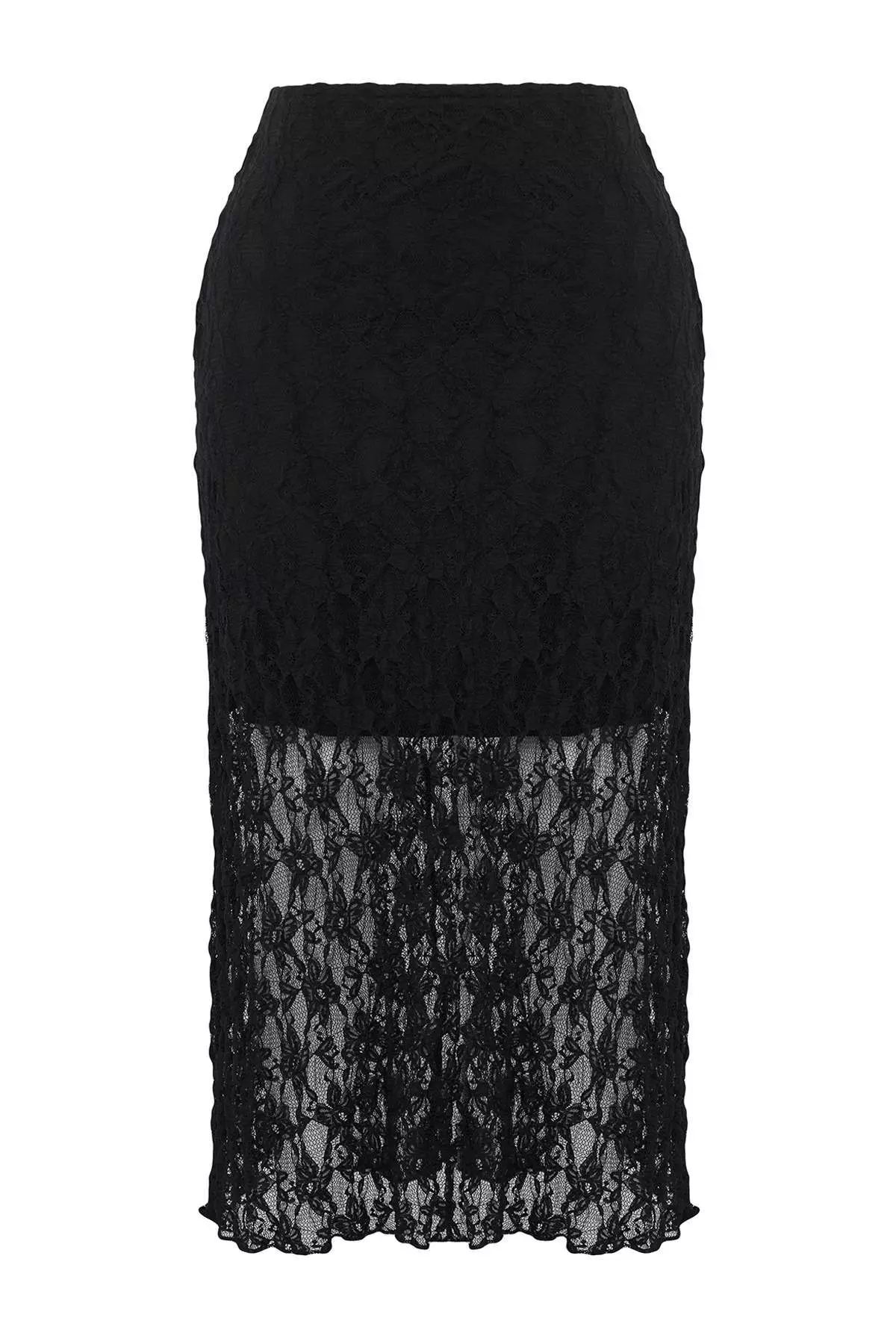 Lace A-Line Mini Lined Plus Size Skirt