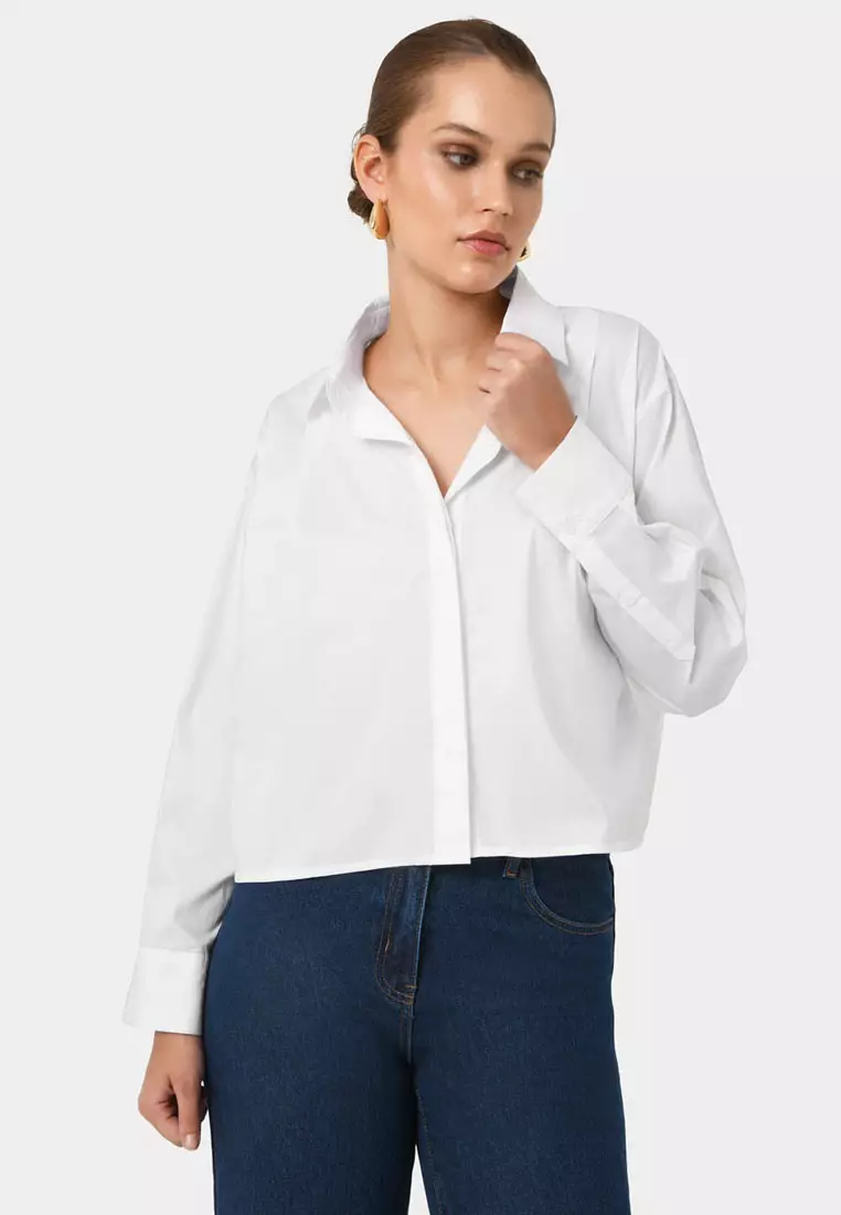 Baire Pleated Crop Shirt