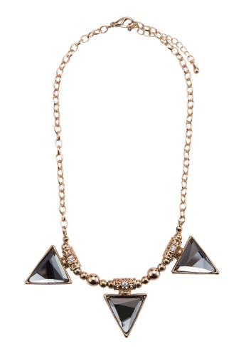 Grey Triangle Gem Nesprit台灣網頁ecklace, 韓系時尚, 梳妝