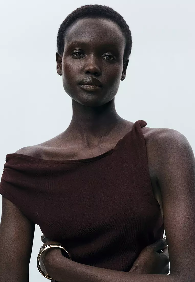 Asymmetrical Fine Knit Top