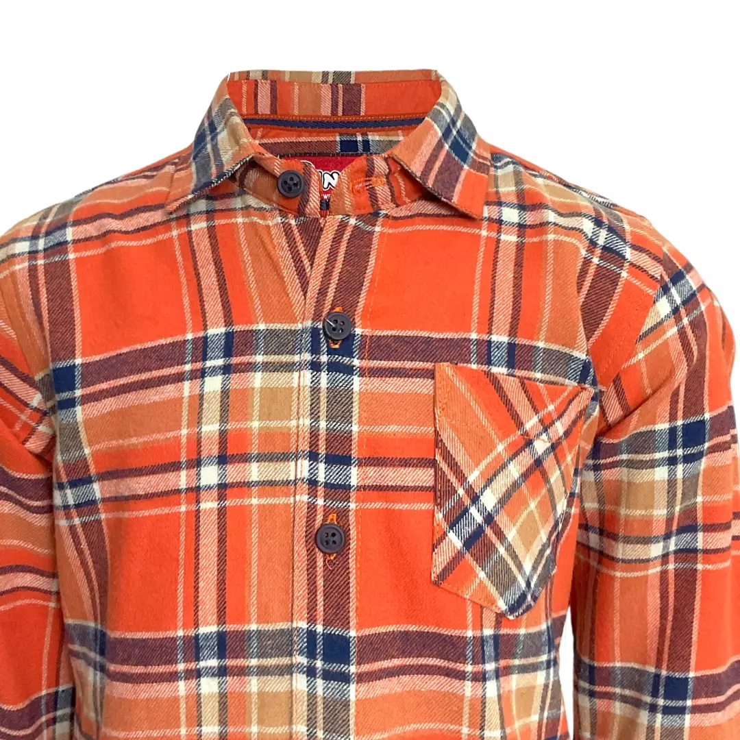 Pingu Kemeja Anak Laki Laki Flannel Panjang Orange 92100327