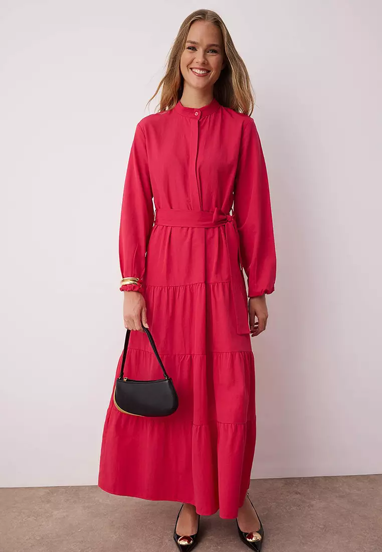 MODEST Belted Maxi Dress