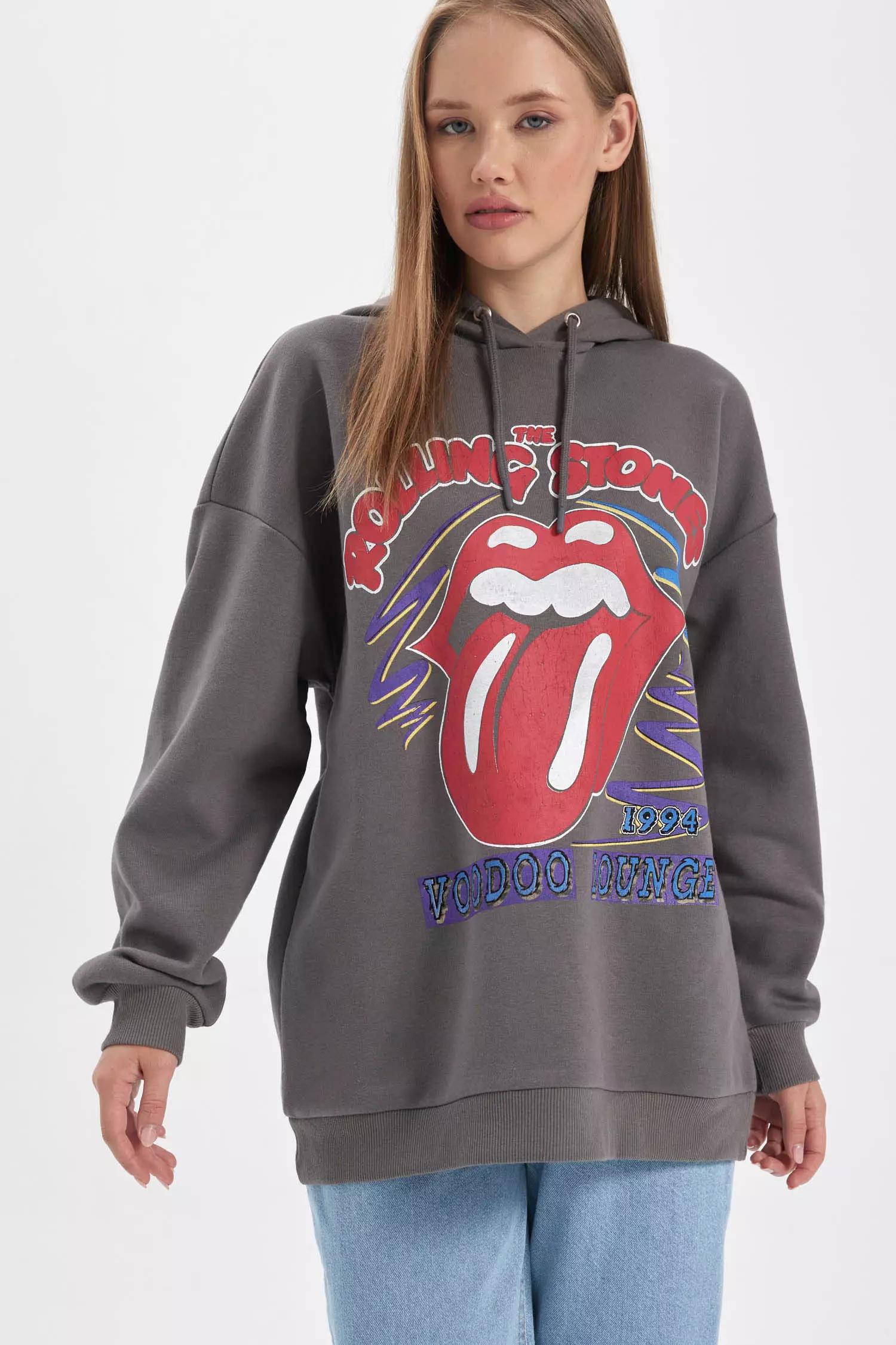 Rolling stones hoodie topshop top