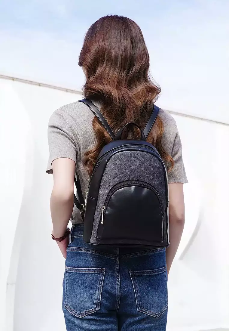 Women's Monogram Mini Backpack (Tas Ransel Wanita & Tas Punggung Wanita) - Hitam