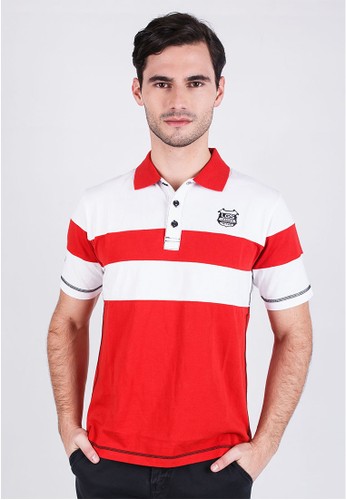 LGS - Slim Fit - Polo Shirt - Red/White - Color Striped.