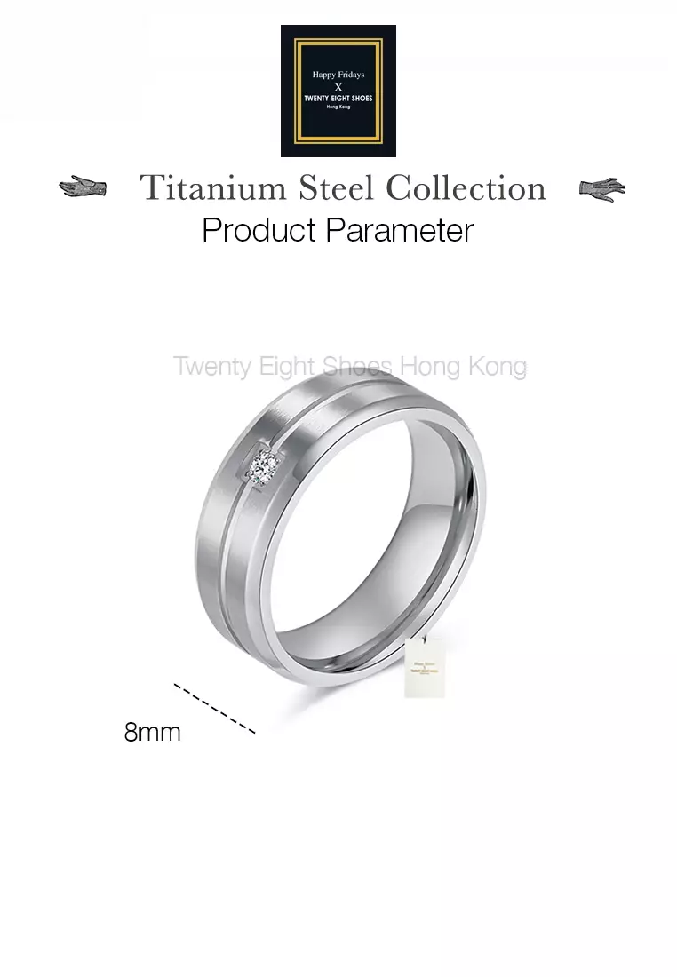 Stylish Chic Titanium Steel Zircon Ring JW QF-JZ910
